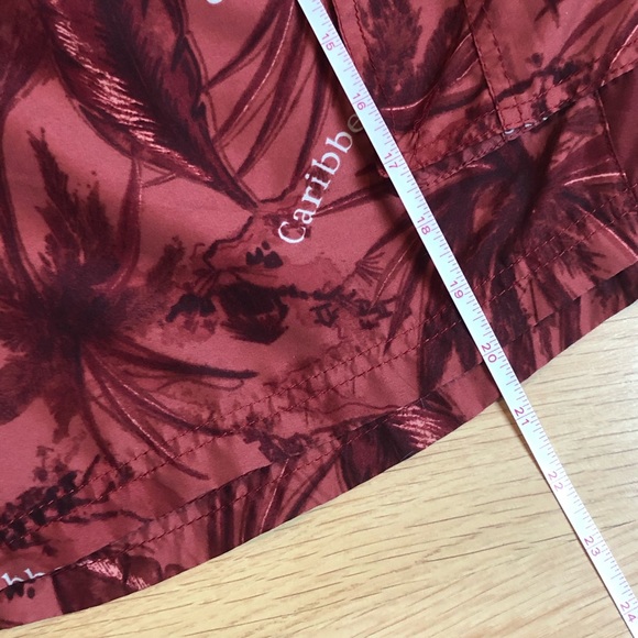 CARIBBEAN JOE Let’s Go maroon palm swim trunks XXL - Picture 8 of 11